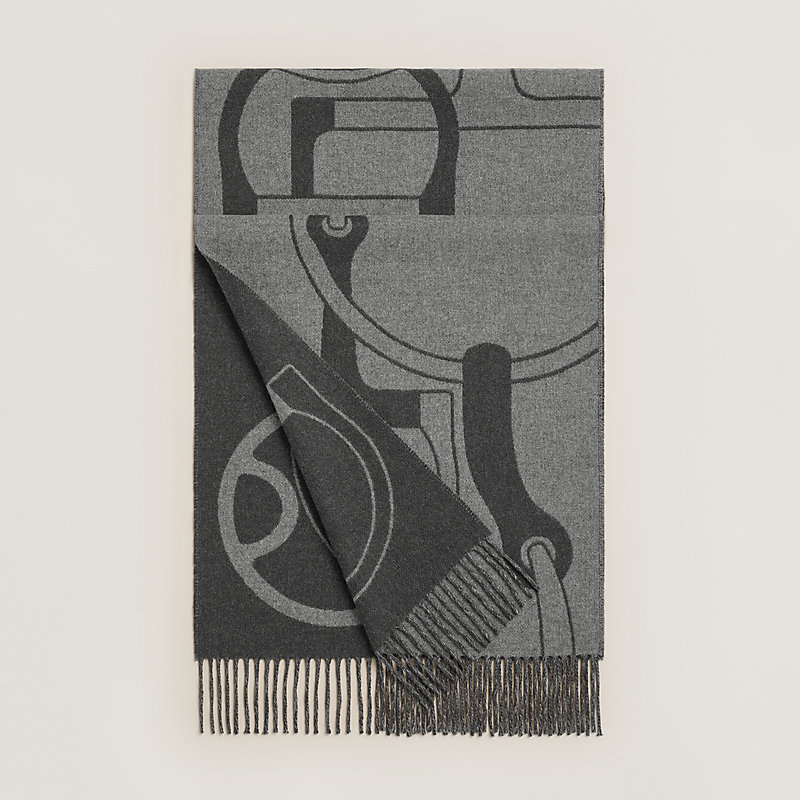 Metal Equestre scarf - Grey | Hermès USA